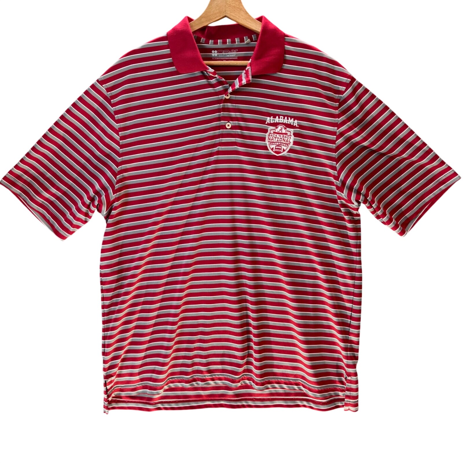 Alabama Crimson Tide Polo Shirt Xl Red Stripe Roll Tide Ncaa Football